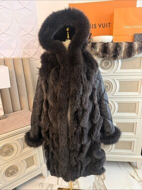 Real Fox fur coat puffer